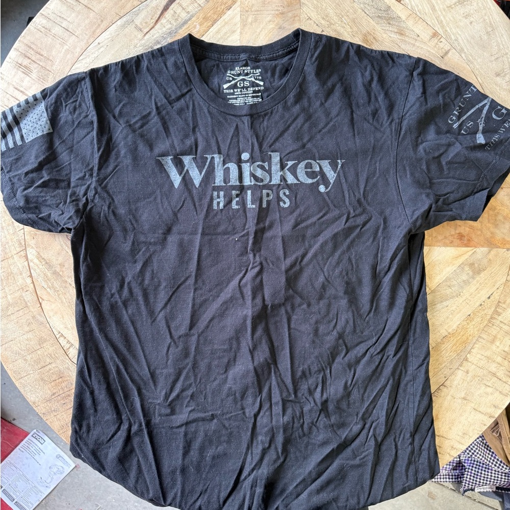Grunt Style Black 'Whiskey Helps' T-Shirt
